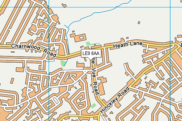 LE9 8AA map - OS VectorMap District (Ordnance Survey)