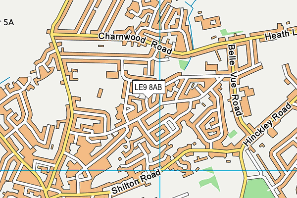 LE9 8AB map - OS VectorMap District (Ordnance Survey)