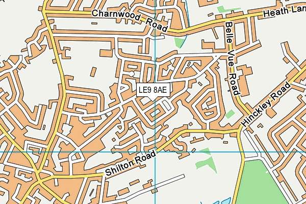 LE9 8AE map - OS VectorMap District (Ordnance Survey)