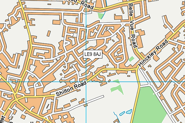 LE9 8AJ map - OS VectorMap District (Ordnance Survey)