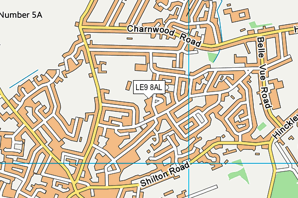 LE9 8AL map - OS VectorMap District (Ordnance Survey)