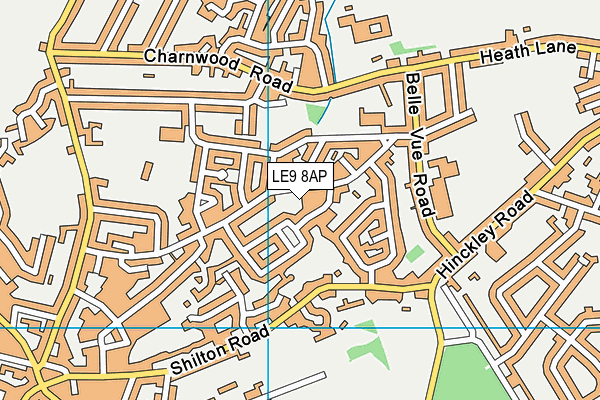 LE9 8AP map - OS VectorMap District (Ordnance Survey)