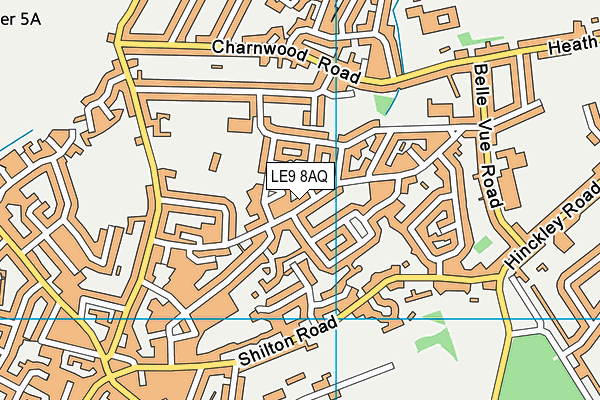 LE9 8AQ map - OS VectorMap District (Ordnance Survey)