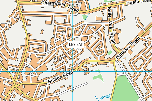 LE9 8AT map - OS VectorMap District (Ordnance Survey)