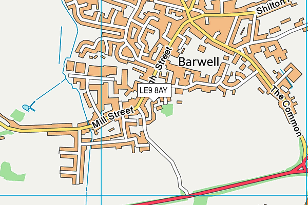 LE9 8AY map - OS VectorMap District (Ordnance Survey)