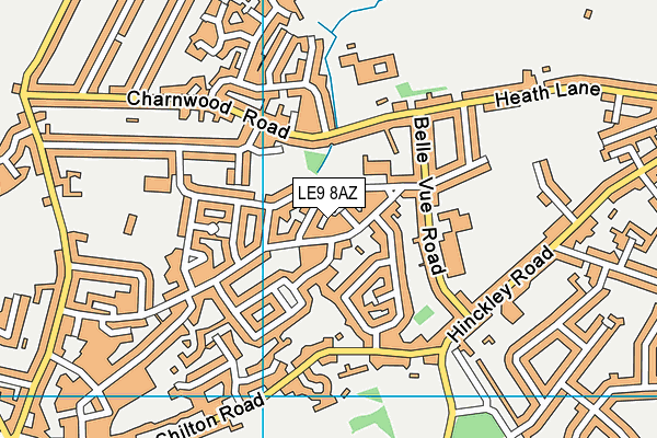 LE9 8AZ map - OS VectorMap District (Ordnance Survey)