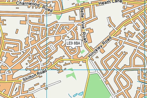 LE9 8BA map - OS VectorMap District (Ordnance Survey)