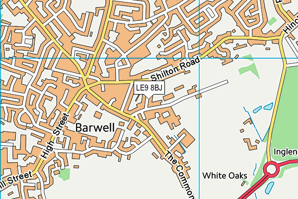 LE9 8BJ map - OS VectorMap District (Ordnance Survey)