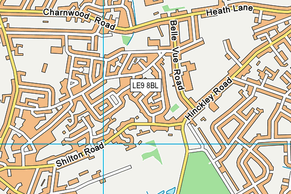 LE9 8BL map - OS VectorMap District (Ordnance Survey)