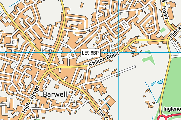 LE9 8BP map - OS VectorMap District (Ordnance Survey)