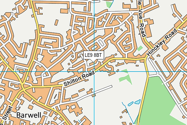 LE9 8BT map - OS VectorMap District (Ordnance Survey)