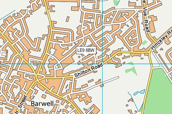LE9 8BW map - OS VectorMap District (Ordnance Survey)