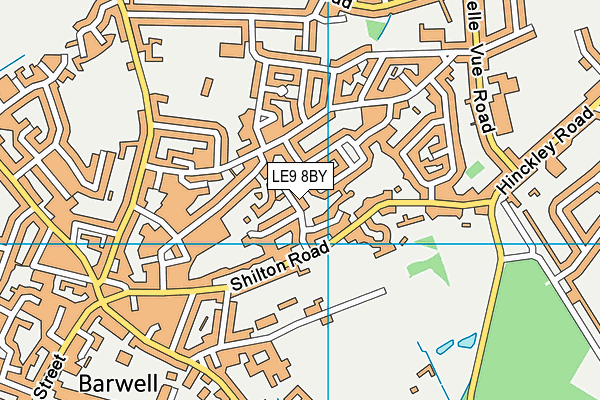 LE9 8BY map - OS VectorMap District (Ordnance Survey)