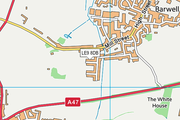 LE9 8DB map - OS VectorMap District (Ordnance Survey)