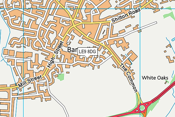 LE9 8DG map - OS VectorMap District (Ordnance Survey)