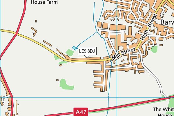 LE9 8DJ map - OS VectorMap District (Ordnance Survey)