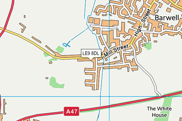 LE9 8DL map - OS VectorMap District (Ordnance Survey)