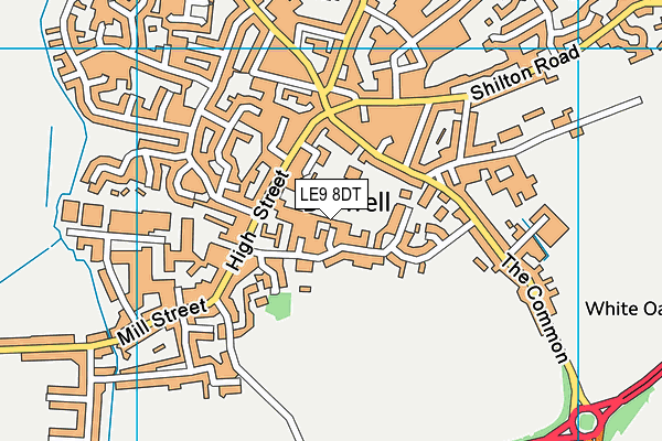 LE9 8DT map - OS VectorMap District (Ordnance Survey)
