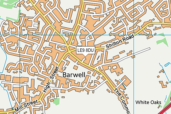 LE9 8DU map - OS VectorMap District (Ordnance Survey)