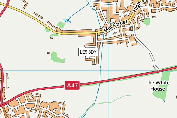 LE9 8DY map - OS VectorMap District (Ordnance Survey)