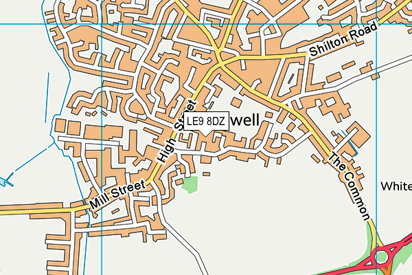 LE9 8DZ map - OS VectorMap District (Ordnance Survey)