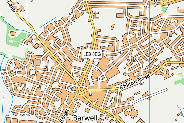 LE9 8EG map - OS VectorMap District (Ordnance Survey)