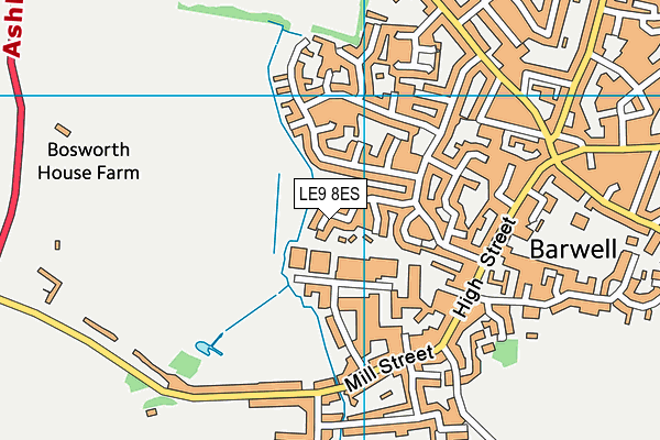 LE9 8ES map - OS VectorMap District (Ordnance Survey)