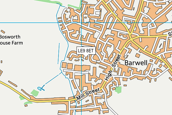LE9 8ET map - OS VectorMap District (Ordnance Survey)