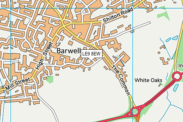 LE9 8EW map - OS VectorMap District (Ordnance Survey)