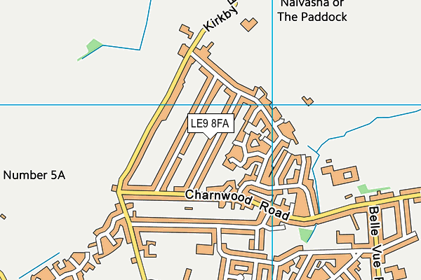 LE9 8FA map - OS VectorMap District (Ordnance Survey)