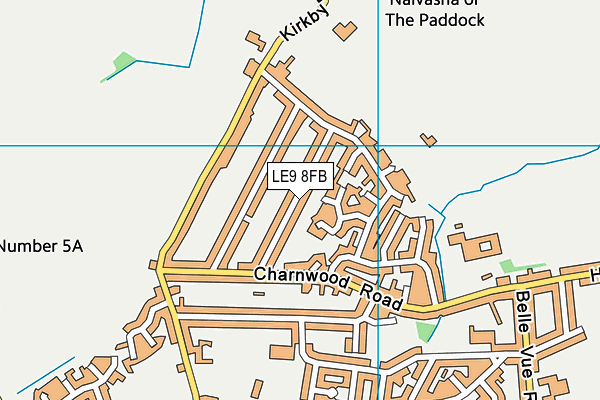 LE9 8FB map - OS VectorMap District (Ordnance Survey)