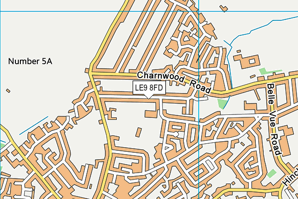 LE9 8FD map - OS VectorMap District (Ordnance Survey)