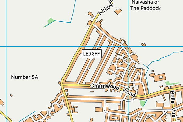LE9 8FF map - OS VectorMap District (Ordnance Survey)