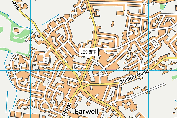 LE9 8FP map - OS VectorMap District (Ordnance Survey)