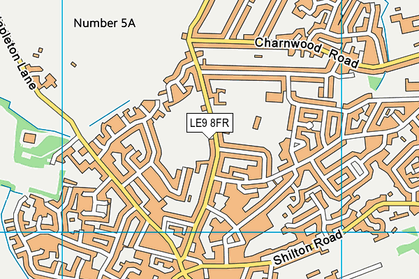 LE9 8FR map - OS VectorMap District (Ordnance Survey)