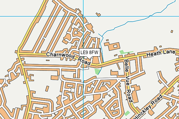 LE9 8FW map - OS VectorMap District (Ordnance Survey)