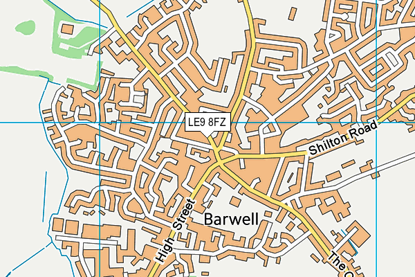 LE9 8FZ map - OS VectorMap District (Ordnance Survey)