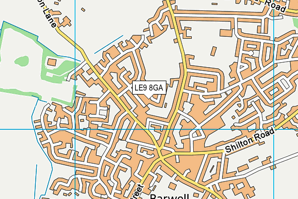 LE9 8GA map - OS VectorMap District (Ordnance Survey)