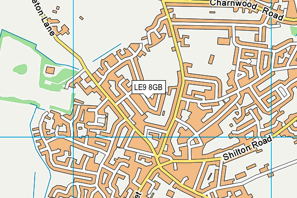 LE9 8GB map - OS VectorMap District (Ordnance Survey)