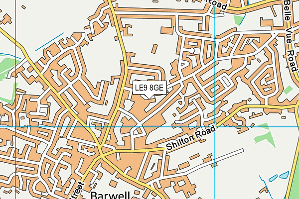 LE9 8GE map - OS VectorMap District (Ordnance Survey)