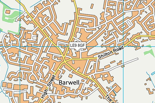 LE9 8GF map - OS VectorMap District (Ordnance Survey)