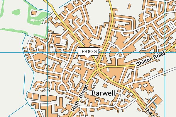 LE9 8GG map - OS VectorMap District (Ordnance Survey)