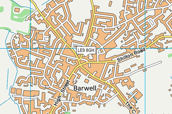 LE9 8GH map - OS VectorMap District (Ordnance Survey)