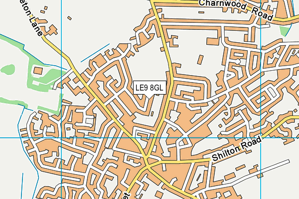 LE9 8GL map - OS VectorMap District (Ordnance Survey)