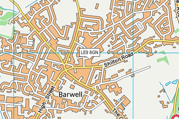 LE9 8GN map - OS VectorMap District (Ordnance Survey)