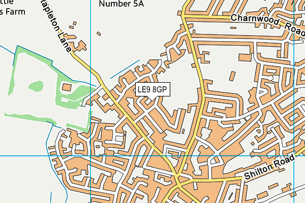 LE9 8GP map - OS VectorMap District (Ordnance Survey)