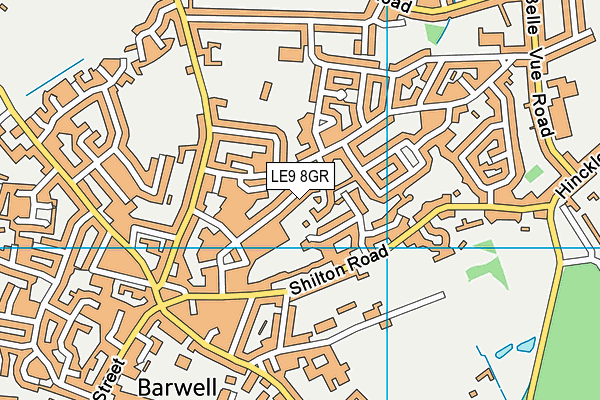 LE9 8GR map - OS VectorMap District (Ordnance Survey)