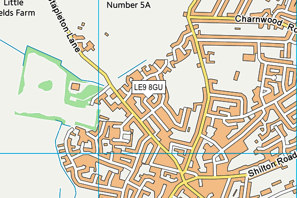 LE9 8GU map - OS VectorMap District (Ordnance Survey)