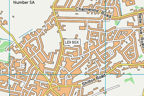 LE9 8GX map - OS VectorMap District (Ordnance Survey)