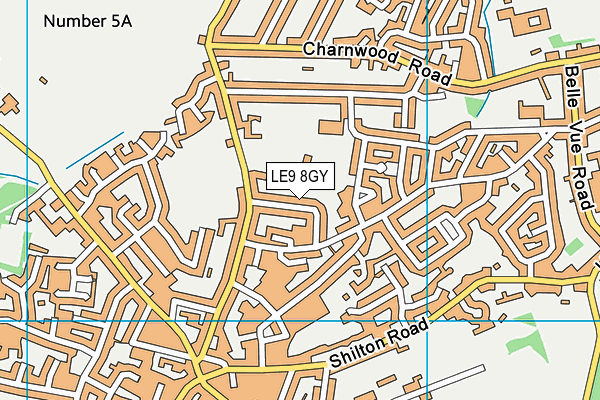 LE9 8GY map - OS VectorMap District (Ordnance Survey)